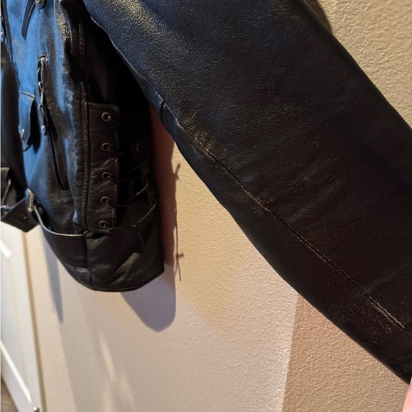 Dream Apparel Vintage Leather Motorcycle Jacket Men’s L “Live to Ride” Eagle - Picture 5 of 9